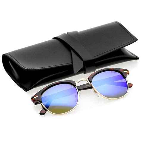 men s sunglasses rimless classic horn rimmed neutral colored lens semi rimless sunglasses 49mm