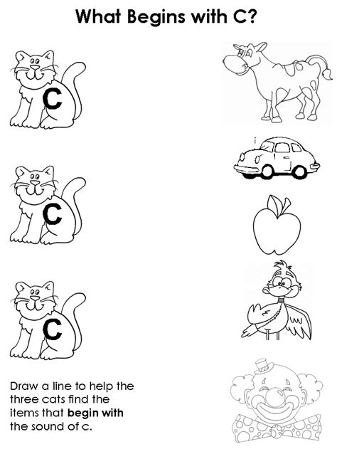Downloadable Letter C Worksheets For Preschool Kindergarten Printable