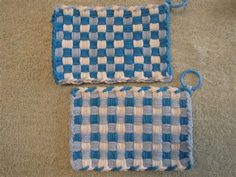 Basket Weave Under 2 Loopsover 2 Loops In Turquoise Powder Blue And