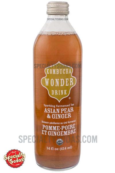 Kombucha Wonder Drink Asian Pear And Ginger Sparkling Fermented Tea 14oz