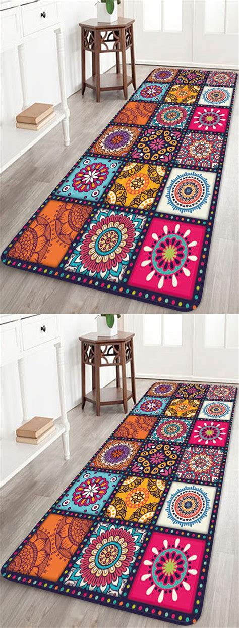 Learn how to crochet an oval in any size. Bohemian Style Floral Pattern Rug | Floral pattern rug ...