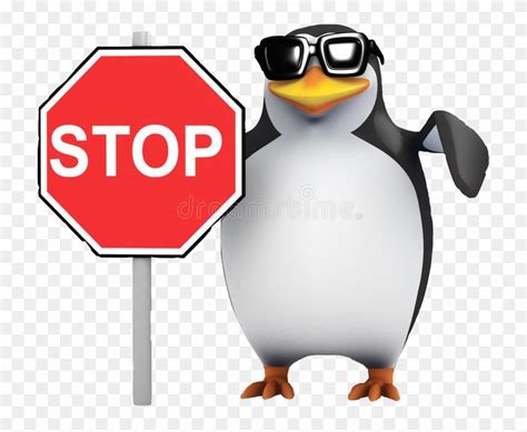 Funny Penguin Stop Sign Meme