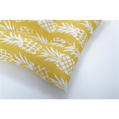 pillow perfect pineapple 19 in x 18 5 in 2 piece yellow patio chair cushion at