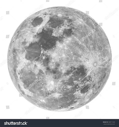 Full Moon On White Background Stock Photo 598711649
