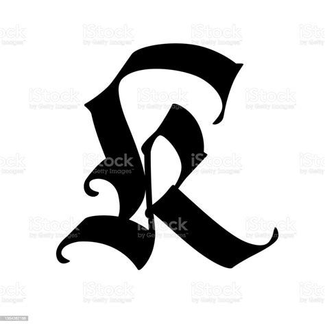 Ilustración De Letra K En Estilo Gótico Vector Alfabeto El Símbolo Está