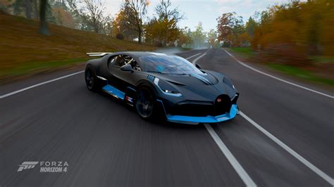Wallpaper Forza Horizon 4 Bugatti Divo Racing Drift Road