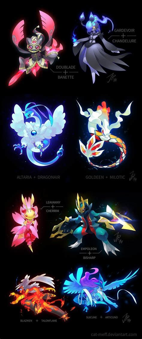 a bunch of pokemon fusions by cat meff on deviantart pokemon fusion art pokemon pokemon fusion