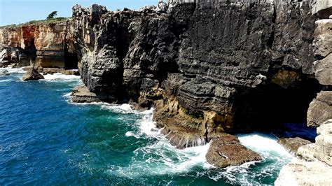 Download 1366x768 Wallpaper Coast Sea Cave Nature