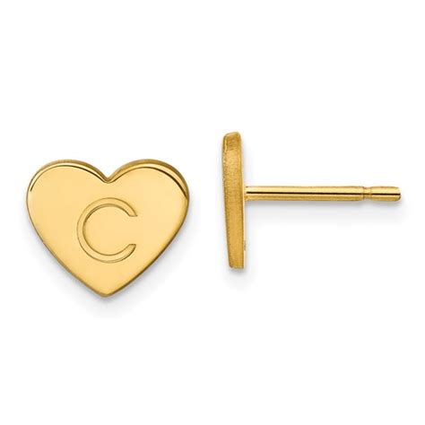14k Yellow Gold Initial Heart Earrings Xne143y Joy Jewelers