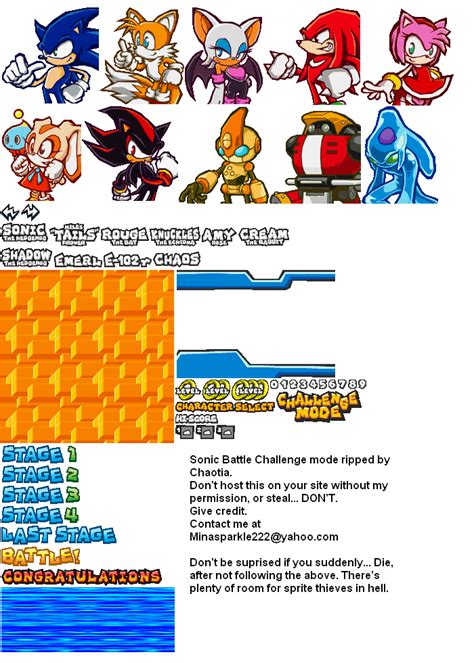 The Spriters Resource Full Sheet View Sonic Battle Challenge Mode