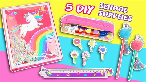 5 Diy 🦄 Unicorn【 School Supplies 】 Back To School Apasos Crafts Diy