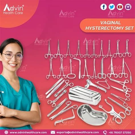 Cutting Instruments Stainless Steel Vaginal Hysterectomy Set For