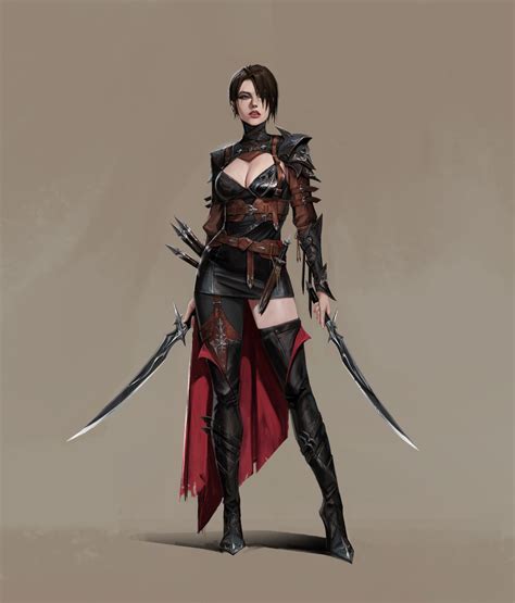 Artstation Concept Art Jun Kim Female Assassin Female Armor