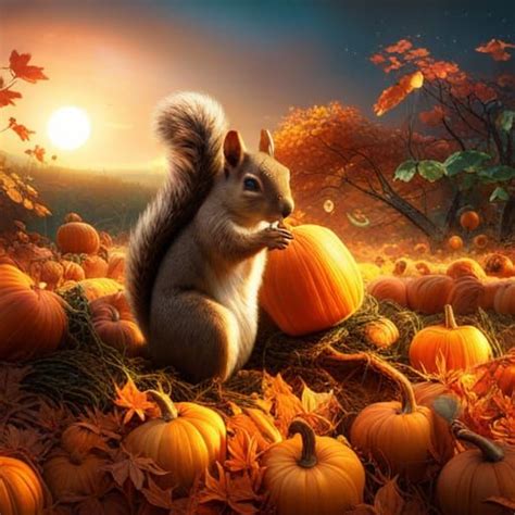 Squirrels And Pumpkins Ai Generated Artwork Nightcafe Creator