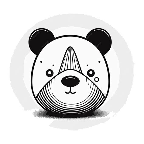Premium Vector Cute Panda Bear Vector Illustration In Black And White