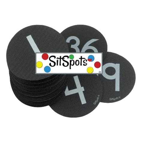 Buy Sitspots® Black Carpet Floor Circle Sit Markers Numbers 1 36 Pack