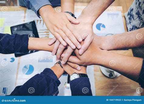 Business Teamwork Joining Hands Team Spirit Collaboration Concept Stock