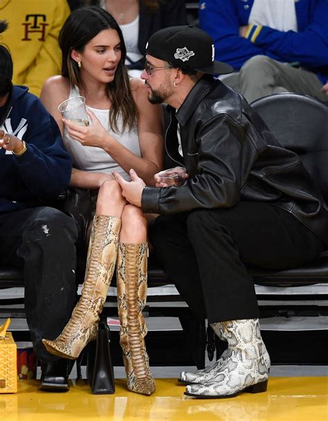 Kendall Jenner And Bad Bunny Attend Lakers Game Together Popsugar