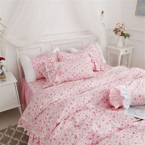 Pink Flower Bedding Set High Quality Cotton Duvet Cover Set Etsy