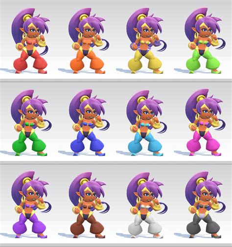 Alternate Colors For Shantae Mii Brawler Super Smash Bros Ultimate Mods