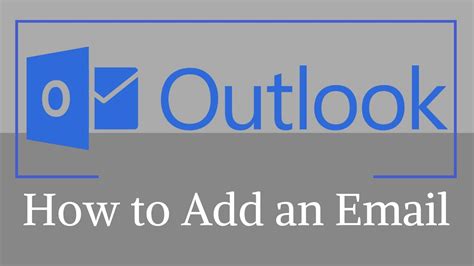 How To Add An Email To Microsoft Outlook Tutorial Youtube