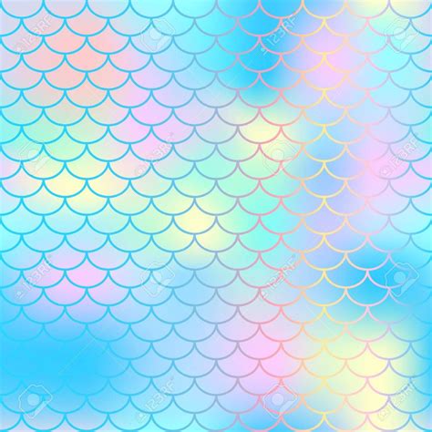 Fish Scale Texture Vector Pattern Magic Mermaid Tail Background