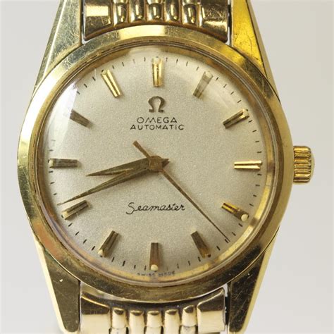 Mens 14kt Gold Plated 1960s Vintage Seamaster Omega Watch Property Room