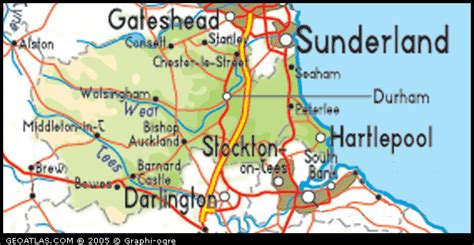 Durham Political Regional Map United Kingdom Map Regional City Province