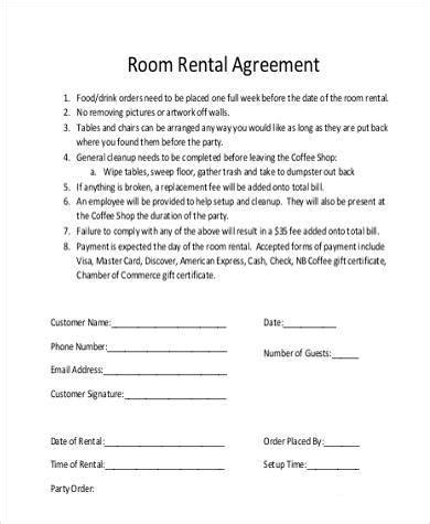 FREE 8 Sample Room Rental Agreement Forms In MS Word PDF