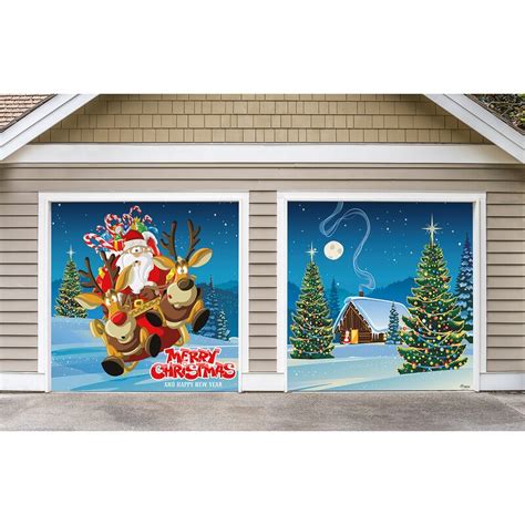 The Holiday Aisle Santas Take Off 2 Piece Garage Door Mural Wayfairca