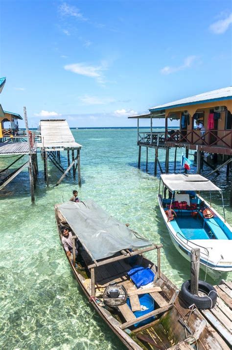 Passenger Boat At Mabul Island Sabah Malaysia Editorial Photography