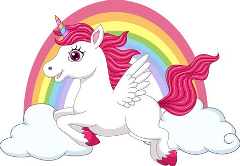 Cute Little Pony Unicorn With Wings On Clouds And Rainbow 5162079
