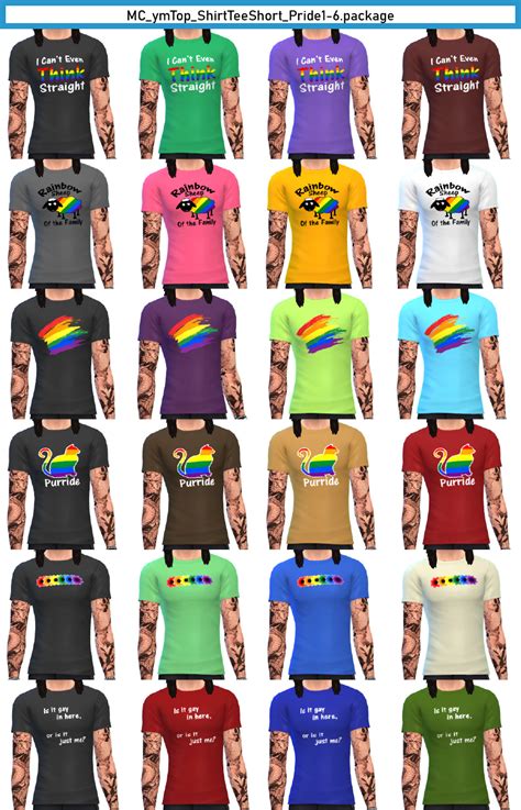 Pride Shirts By Monochaos Monochaoss Sims 4 Cc Blog