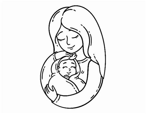Dibujo De Una Madre Con Su Bebé Pintado Por En El Día 09 06