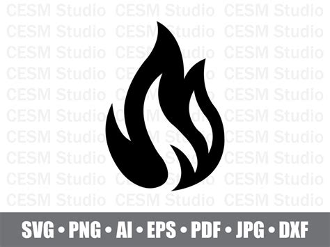 Fire Svg Flame Svg Fire Flame Svg Flame Silhouette Svg Etsy