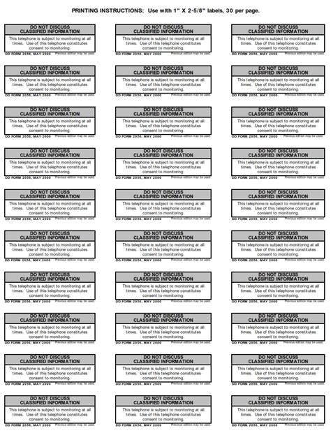 Dd Form 2056 Telephone Monitoring Notification Decal Dd Forms