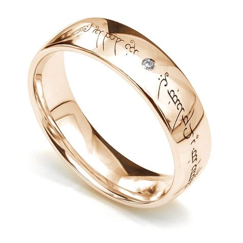 Elvish Engraved Wedding Ring Inspired By Lord Of The Rings Engraved
