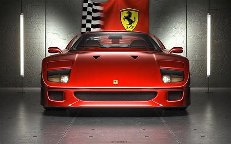 Coches Rojos Vehículos Ferrari Ferrari F40 Vista Frontal 2400x1500 Autos Ferrari Hd Art Fondo