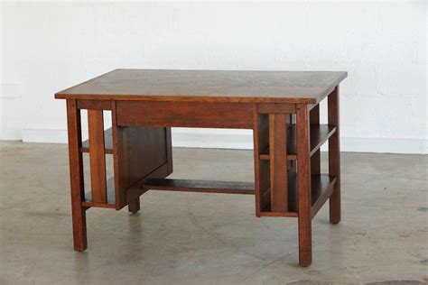 Arts And Crafts Mission Style Oak Library Table 2 From The Estate Of