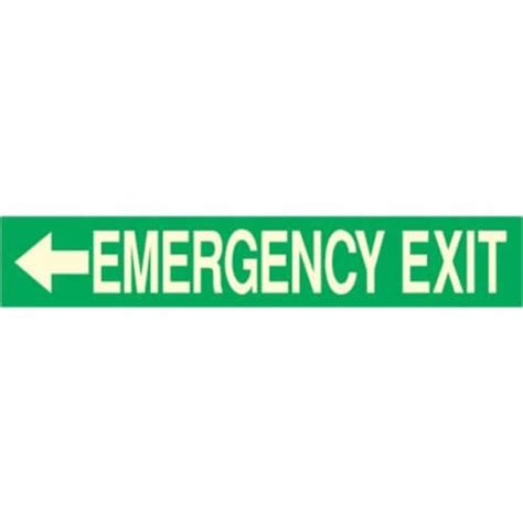 Emergency Exit Left Arrow Luminous Signs Shop Safety Signs Signsmart
