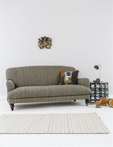 Manor Harris Tweed Sofa In Bracken At Rose And Grey Vintage Leather