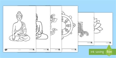 Buddhism Colouring Pages Teacher Made Twinkl