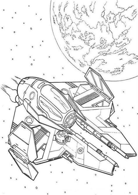 Obi Wan Kenobi Spaceship Star Wars Coloring Pages Star wars coloring