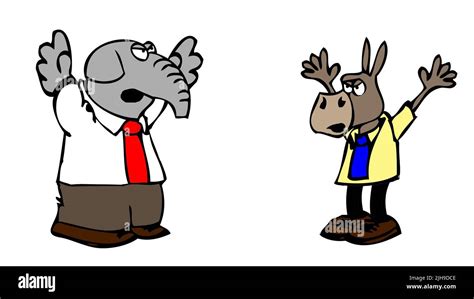 Political Cartoons Elephant And Donkey Hi Res Stock Photography And