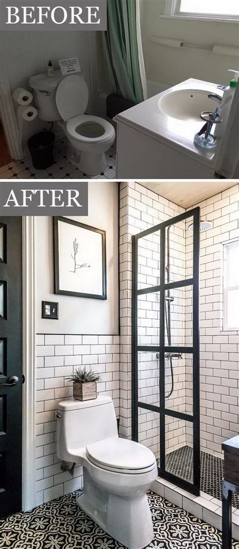 I jumped the gun and went ahead and primed and painted my bathroom floors and went to begin stenciling before realizing that my tiles. 50+ Gorgeous Bathroom Makeovers With Before And After ...
