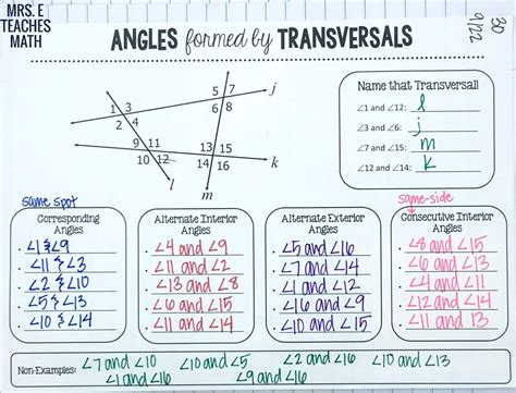 Are on the outside of the two lines. Parallel Lines INB Pages | Mrs. E Teaches Math