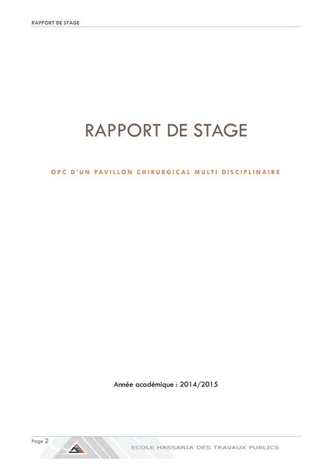Solution Rapport De Stage Opc Batiment Et Genie Civil Studypool