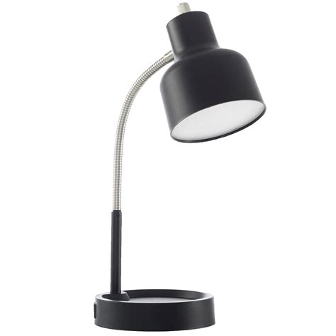 Mainstays Led Desk Lamp With Catch All Base And Ac Outlet Matte Black