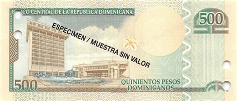 dominican republic 500 pesos oro 2013 specimen unc