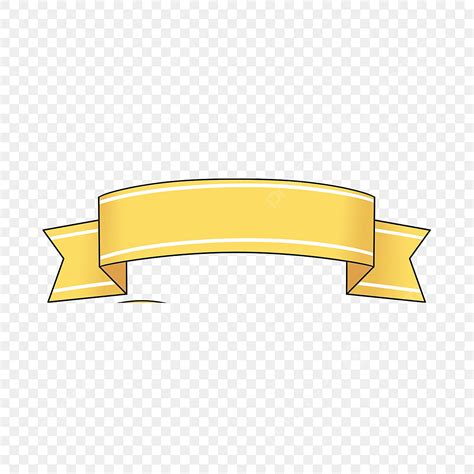 Simple Ribbon Banner White Transparent Yellow Cute Cartoon Simple